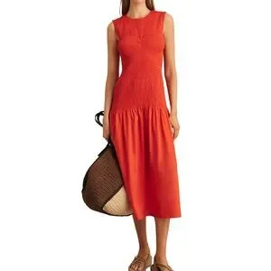 Reiss Annabel Shirred Midi Dress